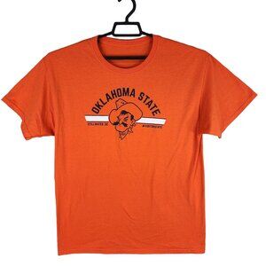 Mens Orange Oklahoma State Cowboys Graphic Shirt Crew Neck Short Sleeve Size L